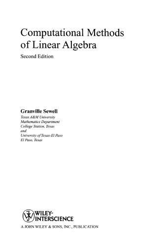 Computational methods of linear algebra