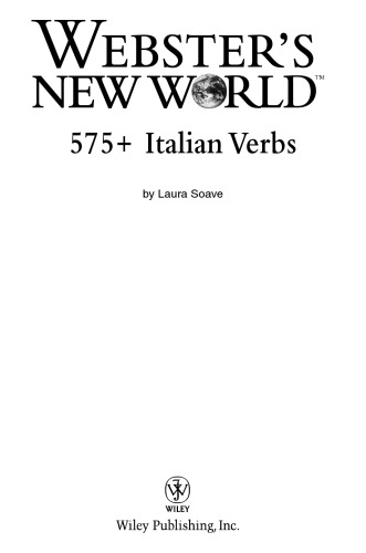 Webster's New World 575+ Italian Verbs (English and Italian Edition)