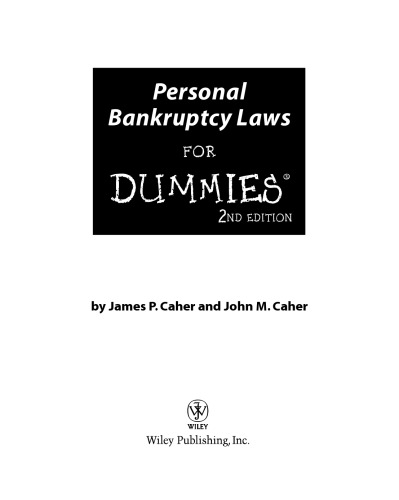 Personal bankruptcy laws for dummies
