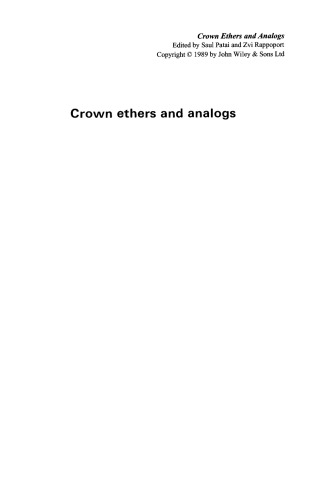 Crown Ethers and Analogs (1989)