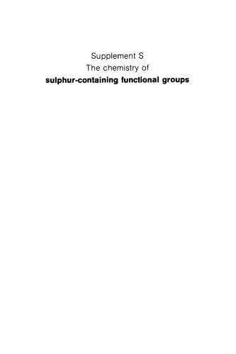 Sulphur-Containing Functional Groups (1993)