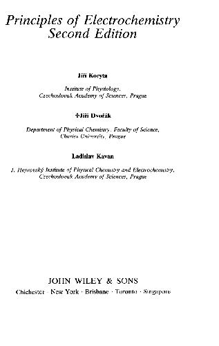 Principles of Electrochemistry