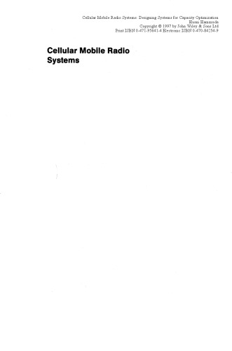 Cellular Mobile Radio Systems: Designing Systems for Capacity Optimization
