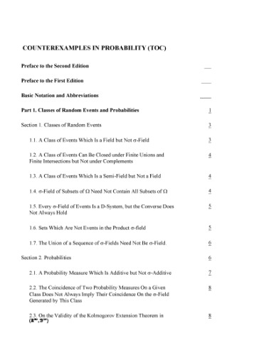 Counterexamples in Probability