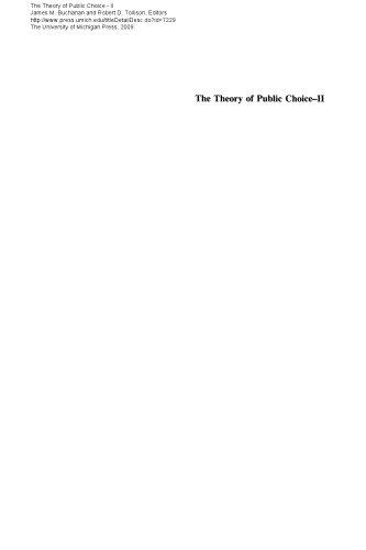 The Theory of Public Choice - II (v. 2)