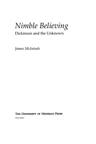 Nimble believing : Dickinson and the unknown