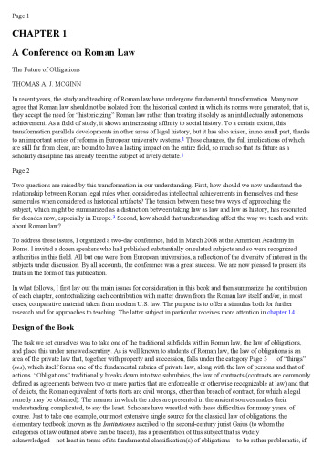 Obligations in Roman Law: Past, Present, and Future