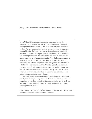 Early start: preschool politics in the United States