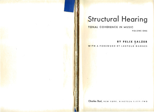 Structural hearing : tonal coherence in music