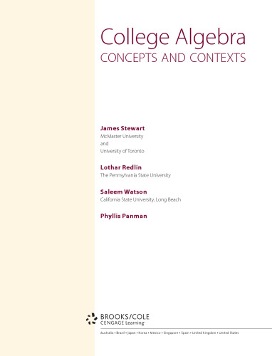 College Algebra: Concepts and Contexts
