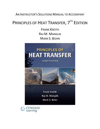 Principles of Heat Transfer Solutions Manual 7th Edition