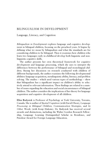 Bilingualism in Development: Language, Literacy, and Cognition