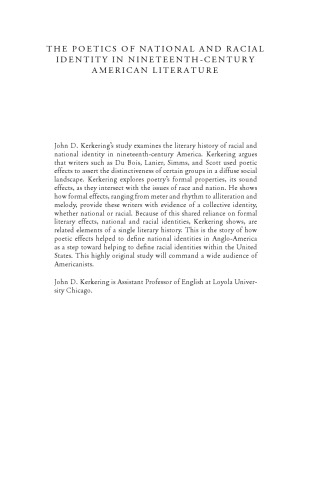 The Poetics of National and Racial Identity in Nineteenth-Century American Literature