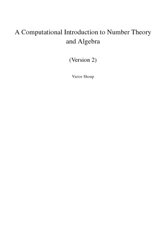 A computational introduction to number theory and algebra