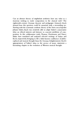 Aesthetics and the Art of Musical Composition in the German Enlightenment: Selected Writings of Johann Georg Sulzer and Heinrich Christoph Koch