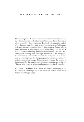 Plato's Natural Philosophy: A Study of the Timaeus-Critias