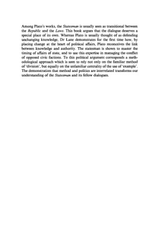 Method and Politics in Plato’s Statesman