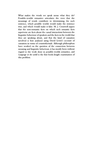 Language in the World: A Philosophical Enquiry