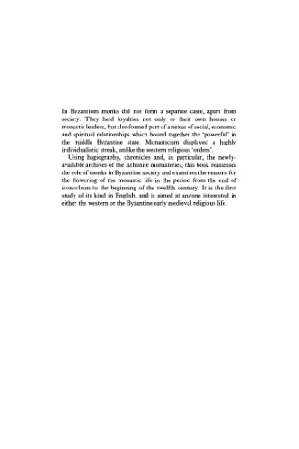 Monks and Laymen in Byzantium, 843-1118