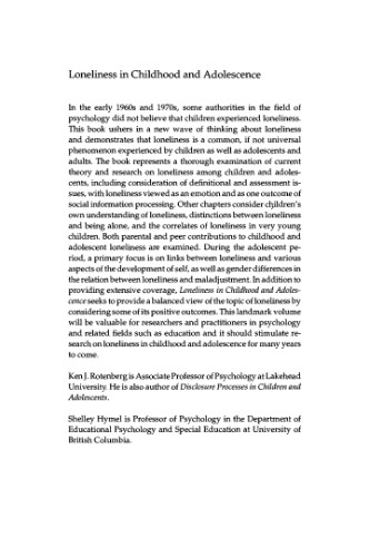 Loneliness in Childhood and Adolescence