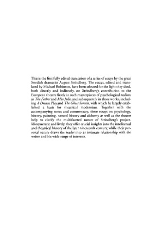 August Strindberg: Selected Essays