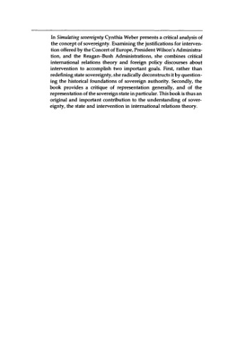 Simulating Sovereignty: Intervention, the State and Symbolic Exchange