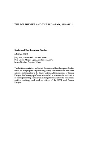 The Bolsheviks and the Red Army 1918-1922