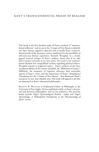 Kant's Transcendental Proof of Realism