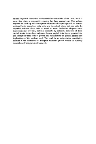 Quantitative Aspects of Post-War European Economic Growth