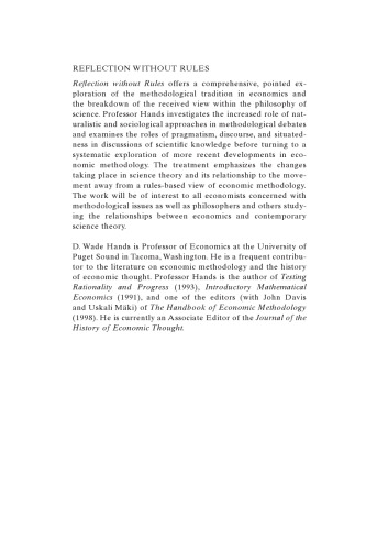 Reflection without Rules: Economic Methodology and Contemporary Science Theory