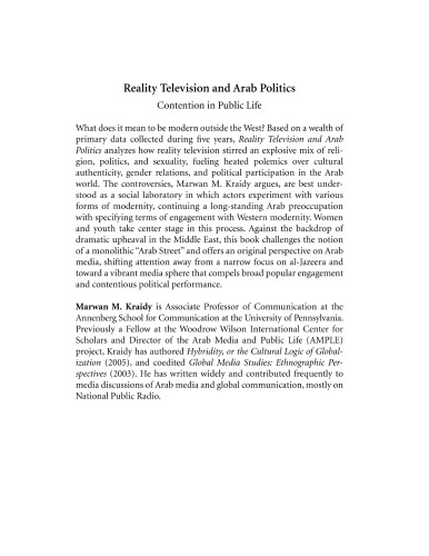 Reality television and Arab politics: contention in public life