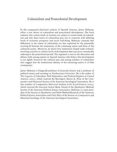 Colonialism and postcolonial development: Spanish America in comparative perspective