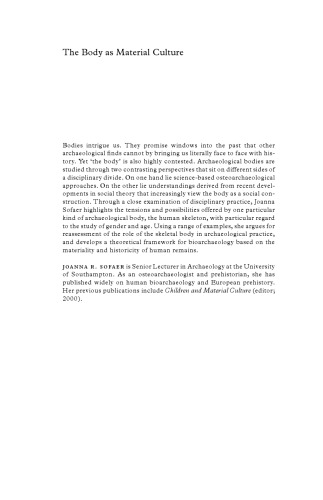 The Body as Material Culture: A Theoretical Osteoarchaeology