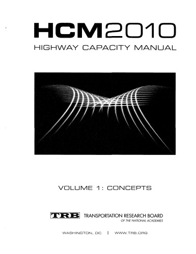 Highway Capacity Manual 2010, Volume 1