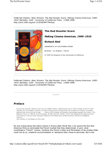 The Red Rooster Scare: Making Cinema American, 1900-1910