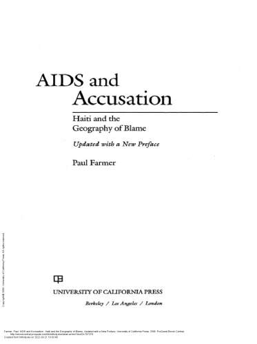 Aids and Accusation: Haiti and the Geography of Blame