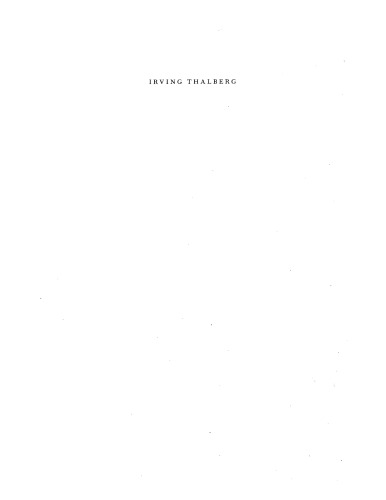 Irving Thalberg: boy wonder to producer prince