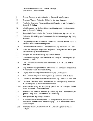 Ambrose of Milan: church and court in a Christian capital