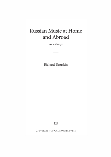 Russian music at home and abroad : new essays