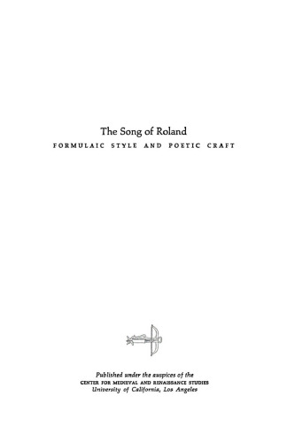 The Song of Roland: Formulaic Style and Poetic Craft