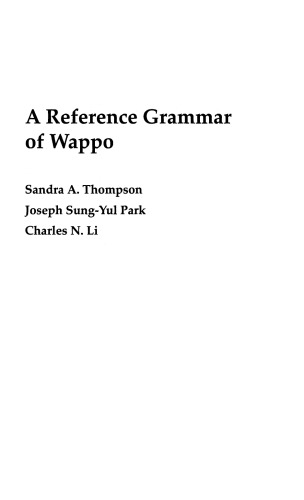 A Reference Grammar of Wappo