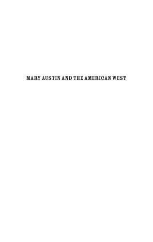 Mary Austin and the American West