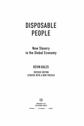 Disposable People: New Slavery in the Global Economy