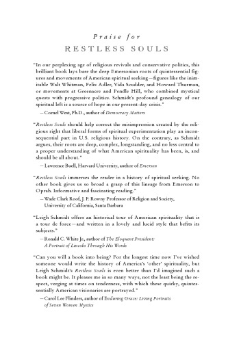 Restless Souls: The Making of American Spirituality