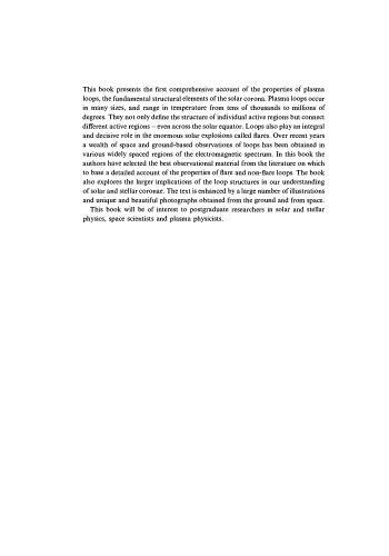 Plasma Loops in the Solar Corona (Cambridge Astrophysics)