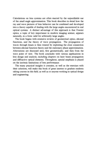 The ray and wave theory of lenses