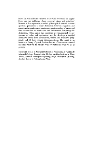 Emotional Reason: Deliberation, Motivation, and the Nature of Value