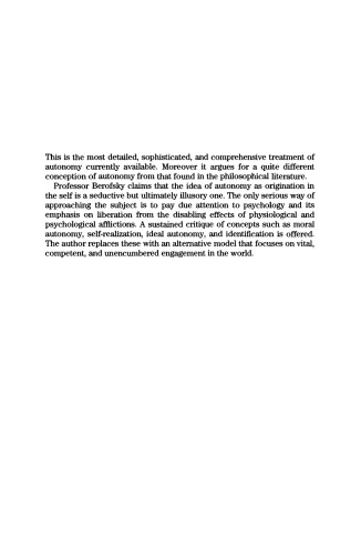 Liberation from Self: A Theory of Personal Autonomy