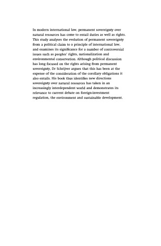 Sovereignty over Natural Resources: Balancing Rights and Duties