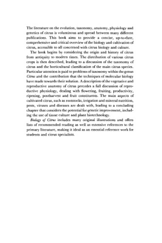 The Biology of Citrus
